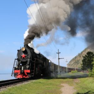 Steam engine at Lake Baikal