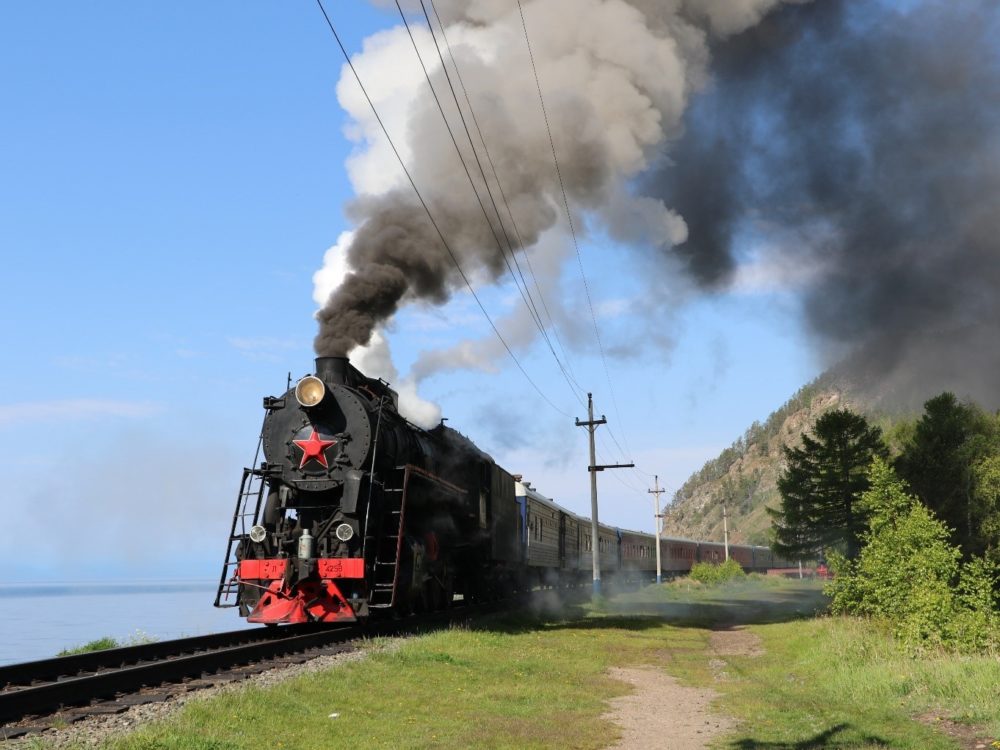 Steam engine at Lake Baikal