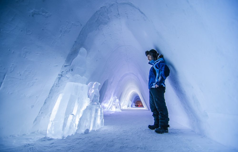 Inside the Snow Hotel, Kirkenes, Norway