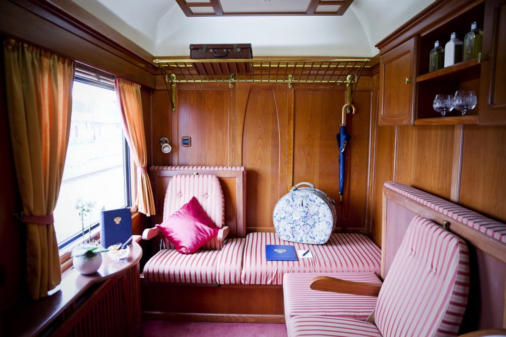 A Deluxe Class cabin on the Golden Eagle Danube Express train