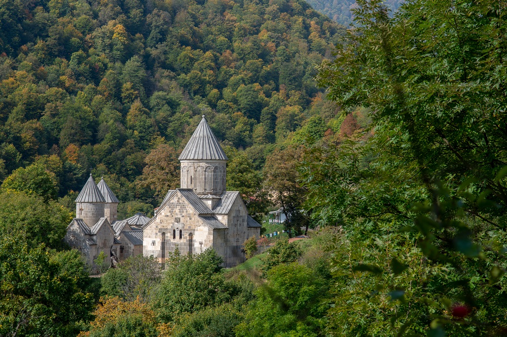 Haghartsin Monastery in the mountain forest, Armenia