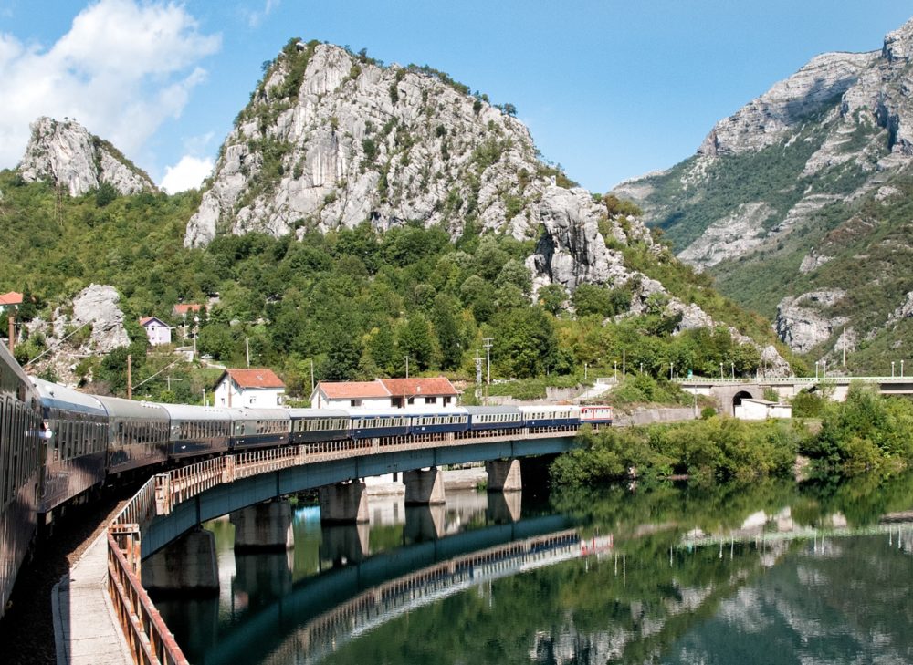 The Danube Express train travelling through Neretva Valley
