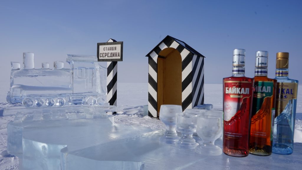 Ice cold vodka to enjoy on a frozen Lake Baikal